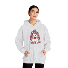 Funny Ghost This Is Fine Coffee Retro Hoodie