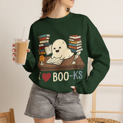 Funny Ghost Book Club I Love Books Retro Crewneck Sweatshirt