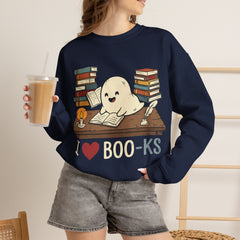 Funny Ghost Book Club I Love Books Retro Crewneck Sweatshirt