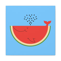 WhaleMelon Funny Whale Watermelon Canvas