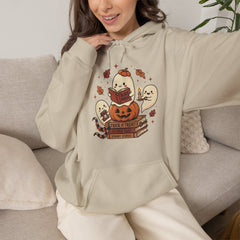 Cute Spooky Book Club Ghost Halloween Retro Hoodie