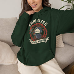 Funny Chibi Grim Reaper Employee Of The Month Retro Hoodie