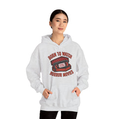 Funny Retro VHS Tape Coffin Born To Watch Horror Movies Hoodie