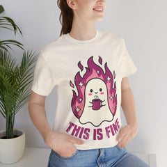 Funny Ghost This Is Fine Coffee Retro T-Shirt