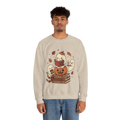 Cute Spooky Book Club Ghost Halloween Retro Crewneck Sweatshirt