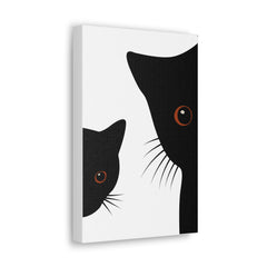 Abstract Boho Black Cats Canvas