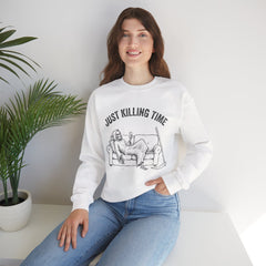 Funny Grim Reaper Just Killing Time Smartphone Crewneck Sweatshirt