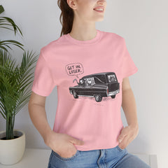 Funny Grim Reaper Hearse Get In Loser Retro T-Shirt