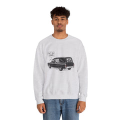 Funny Grim Reaper Hearse Get In Loser Retro Crewneck Sweatshirt
