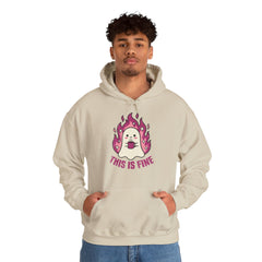 Funny Ghost This Is Fine Coffee Retro Hoodie