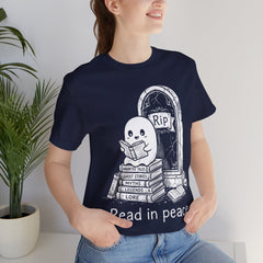 Funny Ghost Read In Peace Tombstone Halloween T-Shirt