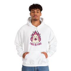 Funny Ghost This Is Fine Coffee Retro Hoodie