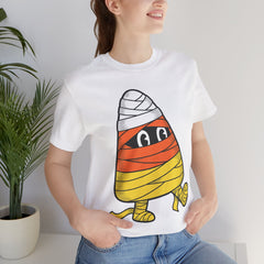 Funny Halloween Candy Corn Mummy Creeping Graphic T-Shirt