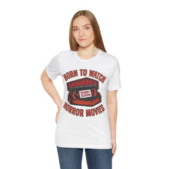 Funny Retro VHS Tape Coffin Born To Watch Horror Movies T-Shirt