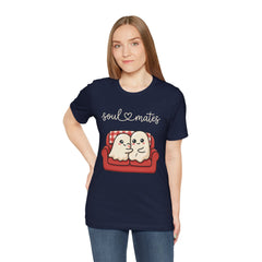 Cute Soul Mates Ghost Red Couch Retro T-Shirt