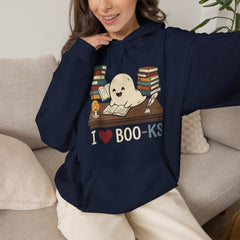 Funny Ghost Book Club I Love Books Retro Hoodie
