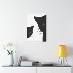 Abstract Boho Black Cats Canvas