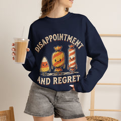 Funny Retro Halloween Candy Disappointment And Regret Crewneck Sweatshirt