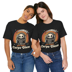 Funny Grim Reaper Carpe Diem Seize The Day Retro T-Shirt