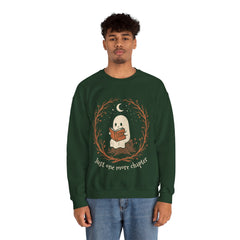 Funny Ghost Book Club Just One More Chapter Crewneck Sweatshirt