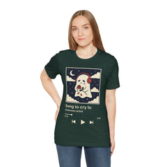 Funny Sad Ghost Song To Cry To Retro Music Player T-Shirt