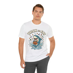 Funny Trick Or Eat Shark Pumpkin Halloween T-Shirt