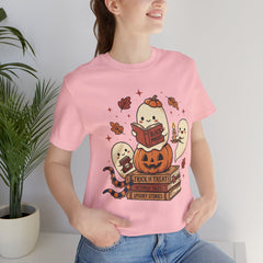 Cute Spooky Book Club Ghost Halloween Retro T-Shirt