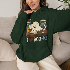 Funny Ghost Book Club I Love Books Retro Hoodie