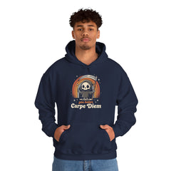 Funny Grim Reaper Carpe Diem Seize The Day Retro Hoodie