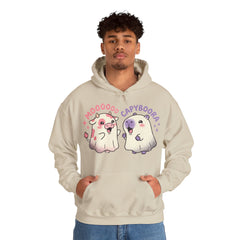 Funny Capyboora and Cow Ghost Retro Halloween Hoodie