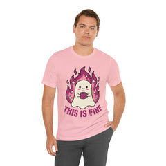 Funny Ghost This Is Fine Coffee Retro T-Shirt