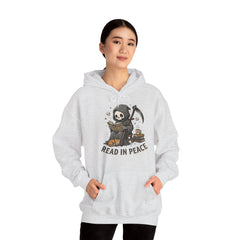 Funny Grim Reaper Read In Peace Book Cat Hoodie