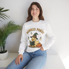 Honkus Pokus Funny Witch Duck Retro Halloween Crewneck Sweatshirt