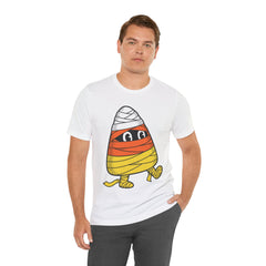 Funny Halloween Candy Corn Mummy Creeping Graphic T-Shirt