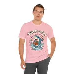 Funny Trick Or Eat Shark Pumpkin Halloween T-Shirt
