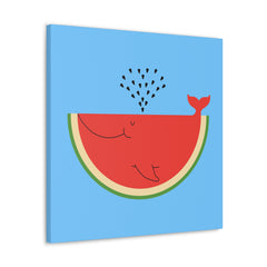 WhaleMelon Funny Whale Watermelon Canvas