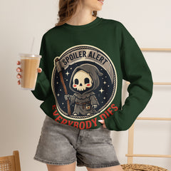 Funny Grim Reaper Spoiler Alert Everybody Dies Crewneck Sweatshirt