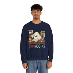 Funny Ghost Book Club I Love Books Retro Crewneck Sweatshirt