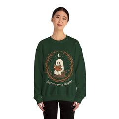 Funny Ghost Book Club Just One More Chapter Crewneck Sweatshirt