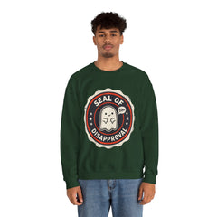 Funny Ghost Seal Of Disapproval Retro Badge Crewneck Sweatshirt