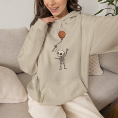 Funny Skeleton Balloon Floating Hand Retro Halloween Hoodie