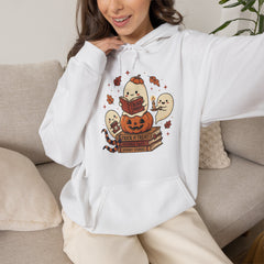 Cute Spooky Book Club Ghost Halloween Retro Hoodie