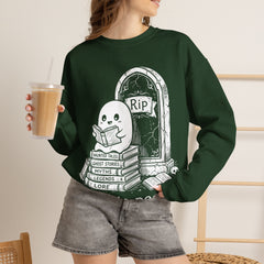 Funny Ghost Read In Peace Tombstone Halloween Crewneck Sweatshirt