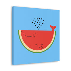 WhaleMelon Funny Whale Watermelon Canvas