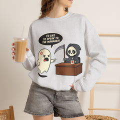 Funny Karen Ghost I'd Like To Speak To The Manager Crewneck Sweatshirt