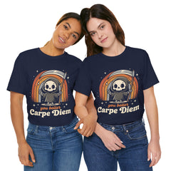 Funny Grim Reaper Carpe Diem Seize The Day Retro T-Shirt