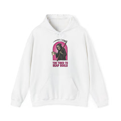 Funny Grim Reaper Too Tired To Reap Souls Coffee Hoodie