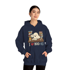 Funny Ghost Book Club I Love Books Retro Hoodie