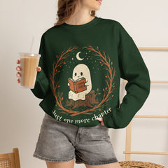 Funny Ghost Book Club Just One More Chapter Crewneck Sweatshirt