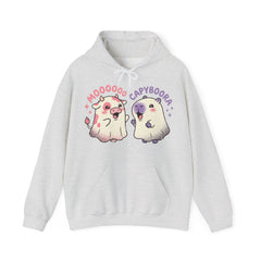 Funny Capyboora and Cow Ghost Retro Halloween Hoodie